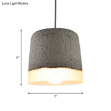 Nordic Grey Dome/Cone/Barn Shaped Hanging Light For Kitchen Bar Ceiling - 1 Head Pendant