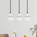 Nordic Hanging Pendant Light With Terrazzo Shade - White Disc/Cone/Cylinder Design / B