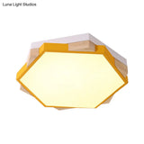 Nordic Hexagon Flush Mount Acrylic Ceiling Lamp For Study Room