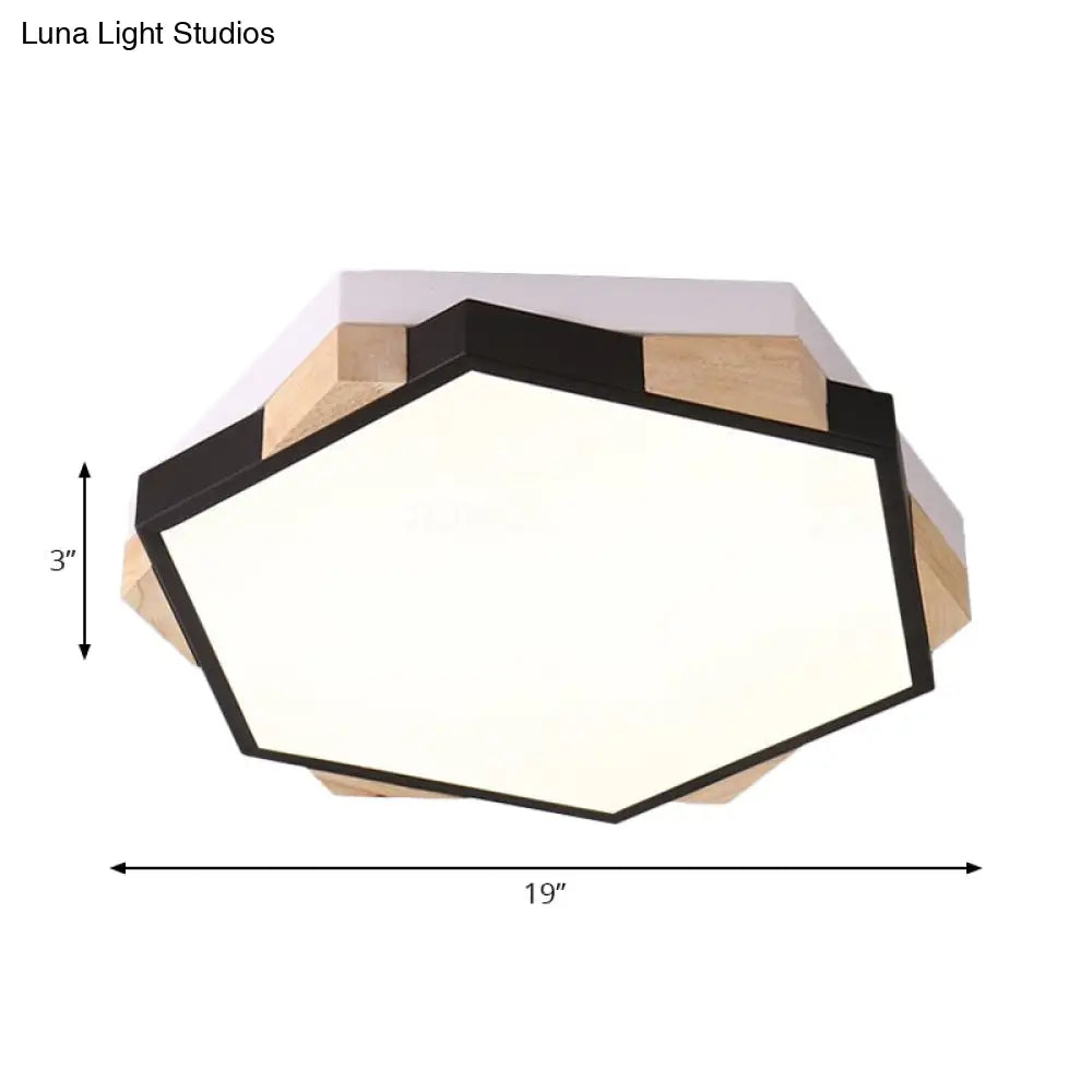 Nordic Hexagon Flush Mount Acrylic Ceiling Lamp For Study Room