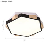 Nordic Hexagon Flush Mount Acrylic Ceiling Lamp For Study Room