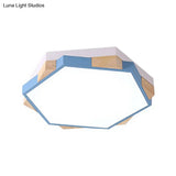 Nordic Hexagon Flush Mount Acrylic Ceiling Lamp For Study Room