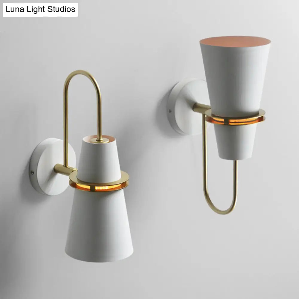 Nordic Horn-Shaped Wall Mount Reading Lamp For Bedroom With Metal Construction And Slit - 1 Head