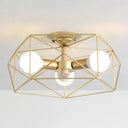Nordic Industrial Geometric Flush Mount Ceiling Light For Bedroom - Metal Fixture Gold / 16.5’