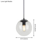 Nordic Industrial Glass Pendant Light - 1-Light Globe Style For Restaurants