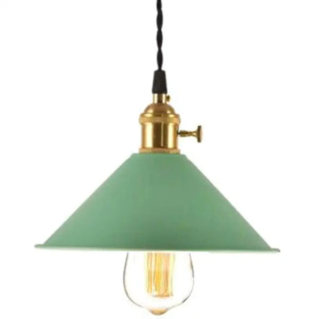 Nordic Industrial Macarons Pendant Light - Metal Colorful 1-Light Lighting Green / 8.5’