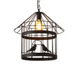 Nordic Industrial Style 1-Light Bird Cage Ceiling Fixture For Coffee Shop: Metallic Light Black