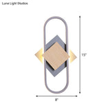 Nordic Iron 2-Layer Sconce Light With Led Wall Mount - Round/Square Design Elliptical Frame