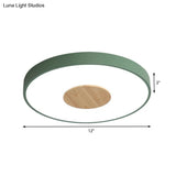 Nordic Iron Round Flush Mount Ceiling Light - 1 Head Pink/Blue/White Lighting Fixture For Bedroom