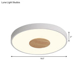 Nordic Iron Round Flush Mount Ceiling Light - 1 Head Pink/Blue/White Lighting Fixture For Bedroom