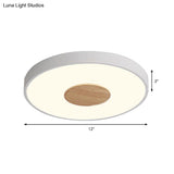Nordic Iron Round Flush Mount Ceiling Light - 1 Head Pink/Blue/White Lighting Fixture For Bedroom