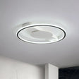Nordic Led Acrylic Flush Mount Lamp For Bedroom Black Rounded Design 18’/21.5’ Width / 18’