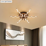 Nordic Led Black Flush Ceiling Light In Warm/White For A Serene Bedroom Ambiance
