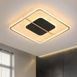 Nordic Led Black Iron Flush Light Fixture In Warm/White 16’/19.5’ Wide / 16’ White