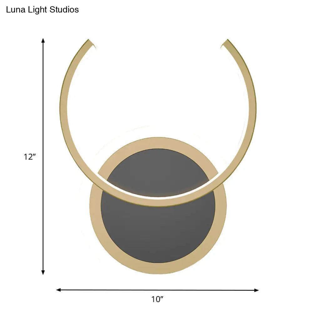 Nordic Led C-Shaped Wall Sconce In Gold For Bedroom - Warm/White Light