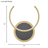 Nordic Led C-Shaped Wall Sconce In Gold For Bedroom - Warm/White Light