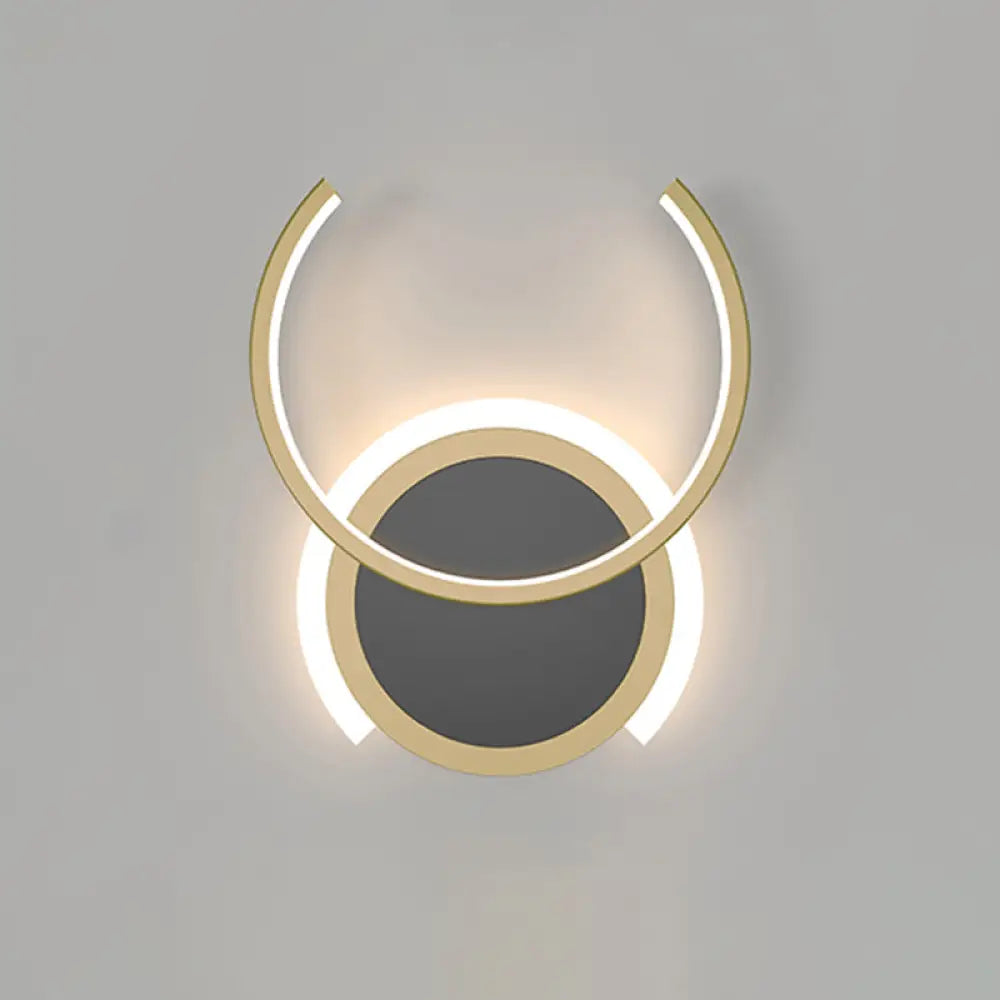 Nordic Led C-Shaped Wall Sconce In Gold For Bedroom - Warm/White Light