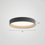 Nordic Led Ceiling Flush Mount Lamp With Acrylic Diffuser For Kitchen Grey / 16’ Third Gear