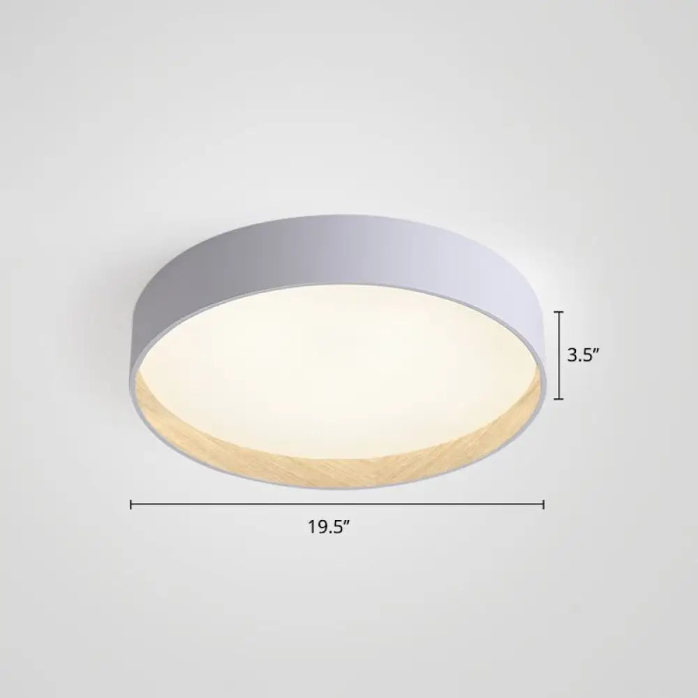 Nordic Led Ceiling Flush Mount Lamp With Acrylic Diffuser For Kitchen White / 19.5’ Third Gear
