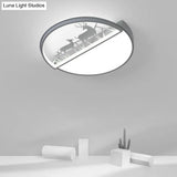 Nordic Led Ceiling Light With Deer Silhouette In 3 Colors