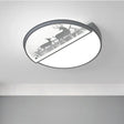 Nordic Led Ceiling Light With Deer Silhouette In 3 Colors Grey