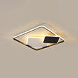 Nordic Led Ceiling Mounted Light For Bedroom - Black And White Square Flush Mount Lamp / 16.5’