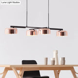 Nordic Led Diner Island Lamp: 4-Light Hanging Fixture With Acrylic Shade