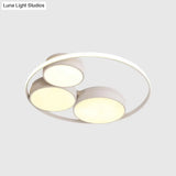Nordic Led Flush Ceiling Light Grey/White Round Mount Bedroom Lamp - 18’/21.5’/31’ Width