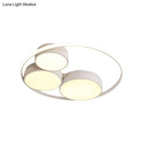 Nordic Led Flush Ceiling Light Grey/White Round Mount Bedroom Lamp - 18’/21.5’/31’ Width