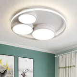 Nordic Led Flush Ceiling Light Grey/White Round Mount Bedroom Lamp - 18’/21.5’/31’ Width White / 18’