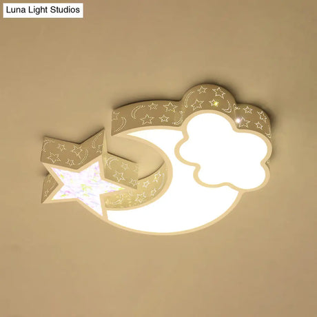 Nordic Led Flush Ceiling Light With Acrylic Starry Sky Design - Ideal For Child’s Bedroom