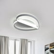 Nordic Led Flush Mount Ceiling Lamp - White Heart Design With Acrylic Shade In Warm/White Light /