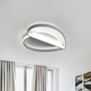 Nordic Led Flush Mount Ceiling Lamp - White Heart Design With Acrylic Shade In Warm/White Light /