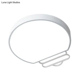 Nordic Led Flush Mount Ceiling Lamp With Acrylic Shade And White/Green/Grey Bulb Shape
