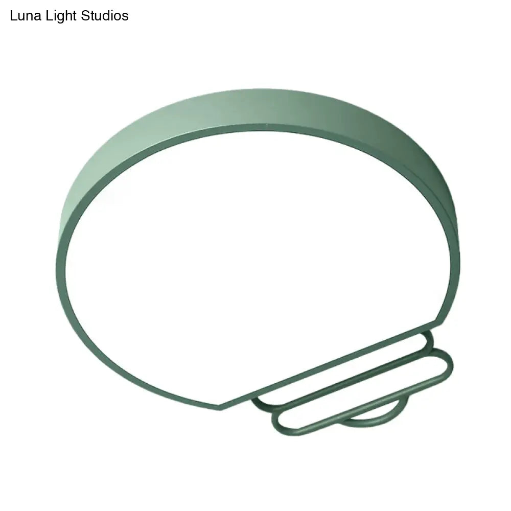 Nordic Led Flush Mount Ceiling Lamp With Acrylic Shade And White/Green/Grey Bulb Shape