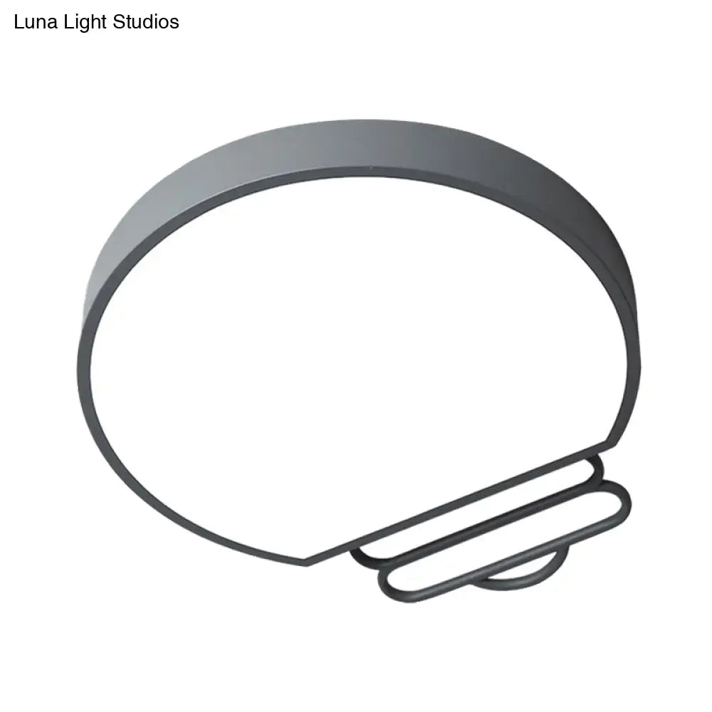 Nordic Led Flush Mount Ceiling Lamp With Acrylic Shade And White/Green/Grey Bulb Shape