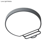 Nordic Led Flush Mount Ceiling Lamp With Acrylic Shade And White/Green/Grey Bulb Shape