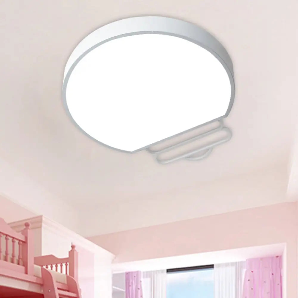 Nordic Led Flush Mount Ceiling Lamp With Acrylic Shade And White/Green/Grey Bulb Shape White