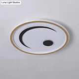 Nordic Led Flush Mount Light In Black/Gold Or White/Warm - Bedroom Lighting Fixture