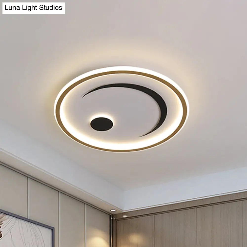 Nordic Led Flush Mount Light In Black/Gold Or White/Warm - Bedroom Lighting Fixture
