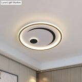 Nordic Led Flush Mount Light In Black/Gold Or White/Warm - Bedroom Lighting Fixture