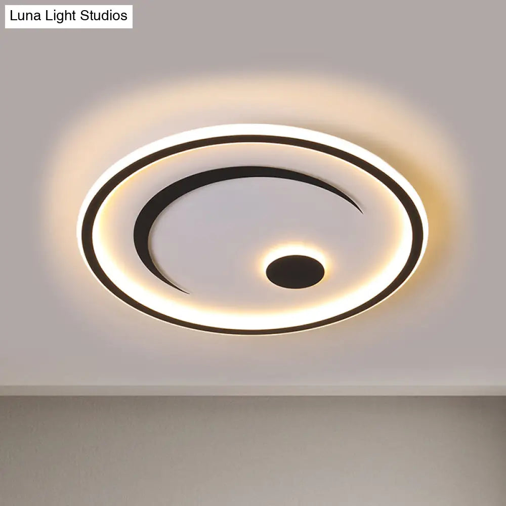 Nordic Led Flush Mount Light In Black/Gold Or White/Warm - Bedroom Lighting Fixture