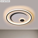 Nordic Led Flush Mount Light In Black/Gold Or White/Warm - Bedroom Lighting Fixture