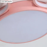 Nordic Led Flush Mount Light: Metal Round With Acrylic Diffuser - Perfect For Kids