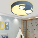 Nordic Led Flush Mount Light: Metal Round With Acrylic Diffuser - Perfect For Kids Blue / 18’ Warm