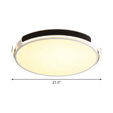 Nordic Led Flush Mount Round Ceiling Light - Black/White With Riveted Straps 14/18/21.5 Warm/White