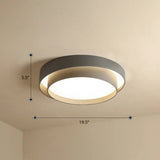 Nordic Led Flushmount Ceiling Light Fixture - Metal 2-Layer Design Ideal For Bedroom Lighting Grey /