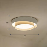 Nordic Led Flushmount Ceiling Light Fixture - Metal 2-Layer Design Ideal For Bedroom Lighting White