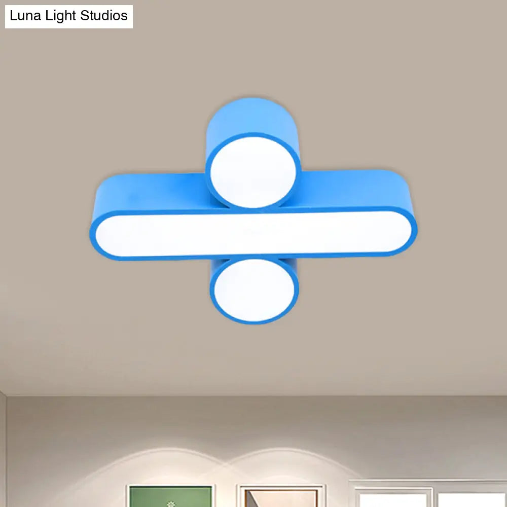 Nordic Led Flushmount Rgb Mathematical Notation Ceiling Lamp With Metal Shade
