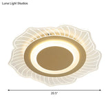 Nordic Led Gold Acrylic Flush Light Fixture With Warm/White